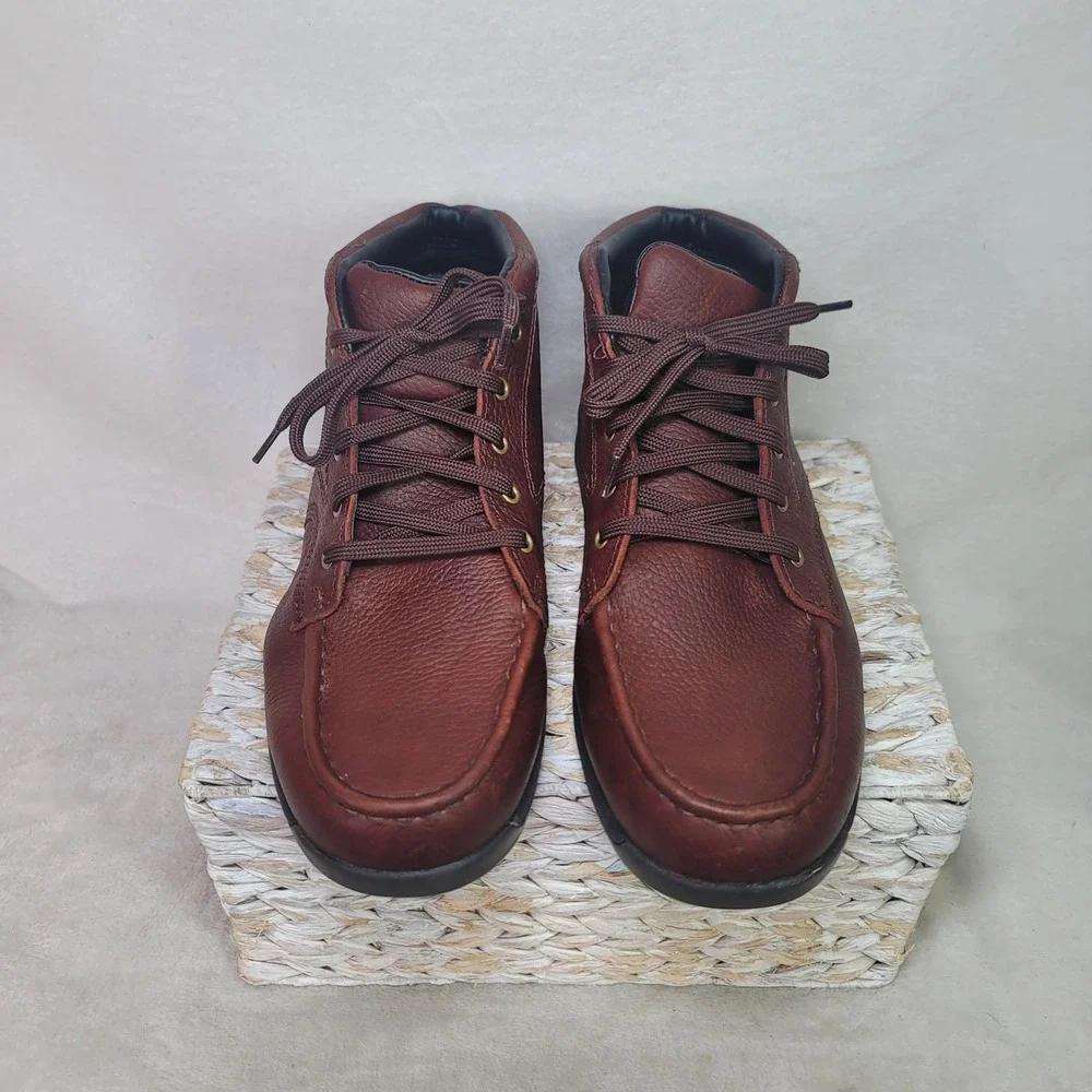 Gravity Defyer Walkabout Brown Leather Chukka Boots Mens 10W Work Casual Earthy